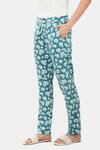 Amante Full Length Pyjama Bottom - Storm Blue Floral Print — thumbnail 2